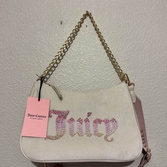 Juicy Couture Y2K Style Shoulder Bag with Gold Chain and Rinhstones - Picture 9 of 9